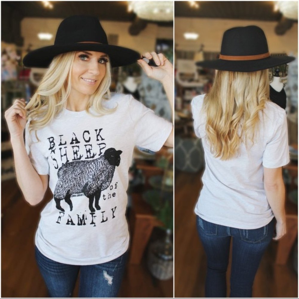 LAST ONE LEFT Black Sheep Tee Shirt-Heather Grey - Picture 3 of 3